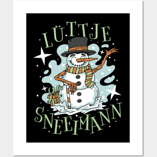 Lüttje Sneeikeerl Little Snowman Posters and Art